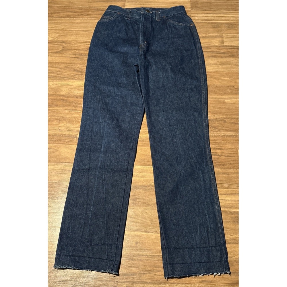 H.I.S Jeans Womens 14 Dark Wash High Rise Straight Leg Denim Blue Vintage Style